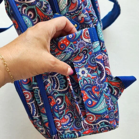 Large Simply Southern Blue Paisley Backpack Academia School Pretty Colorful Cute - Picture 7 of 16